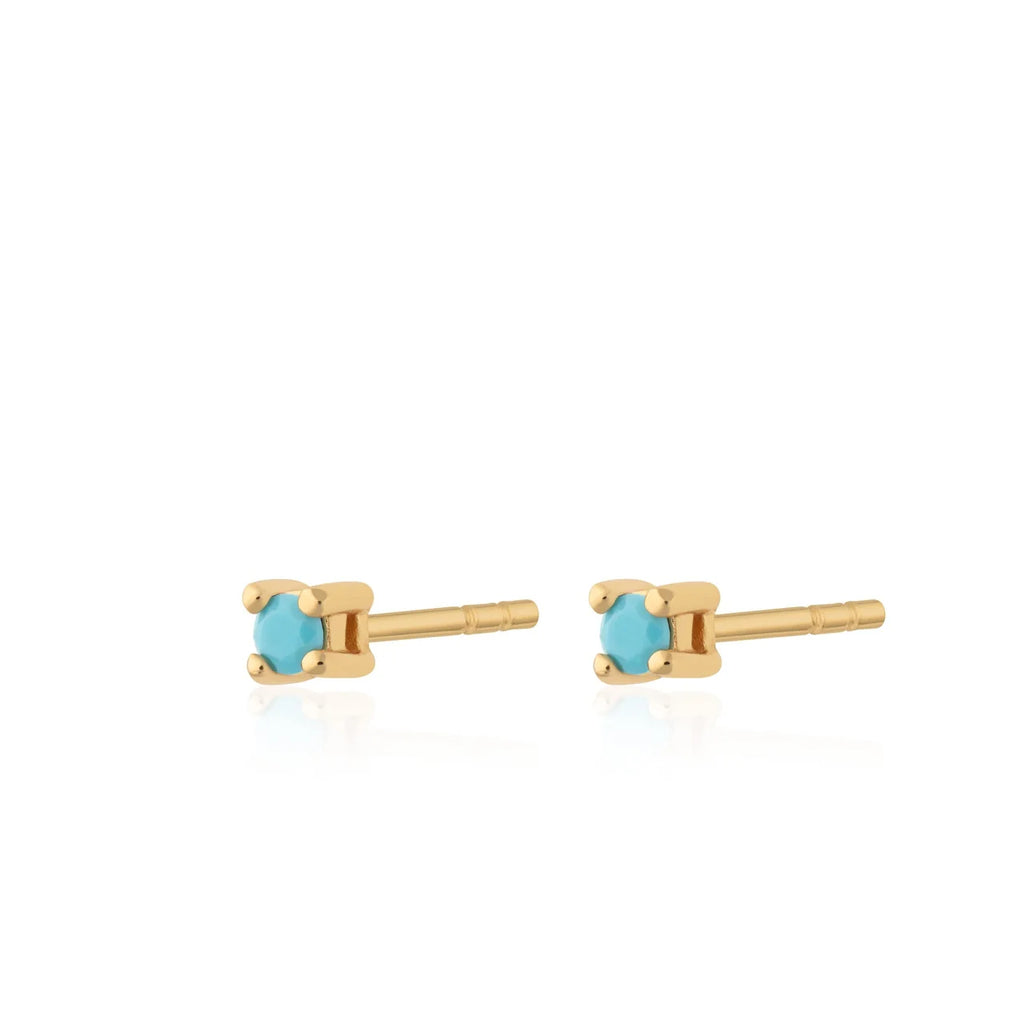 Scream Pretty Teeny Tiny Styd Earrings with Turquoise Stones