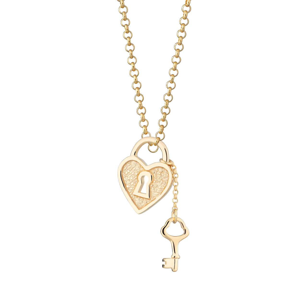 Scream Pretty GOLD HEART SHAPED PADLOCK AND KEY NECKLACE