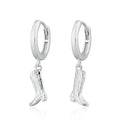 Scream Pretty Cowboy Boot Charm Earrings in Silver