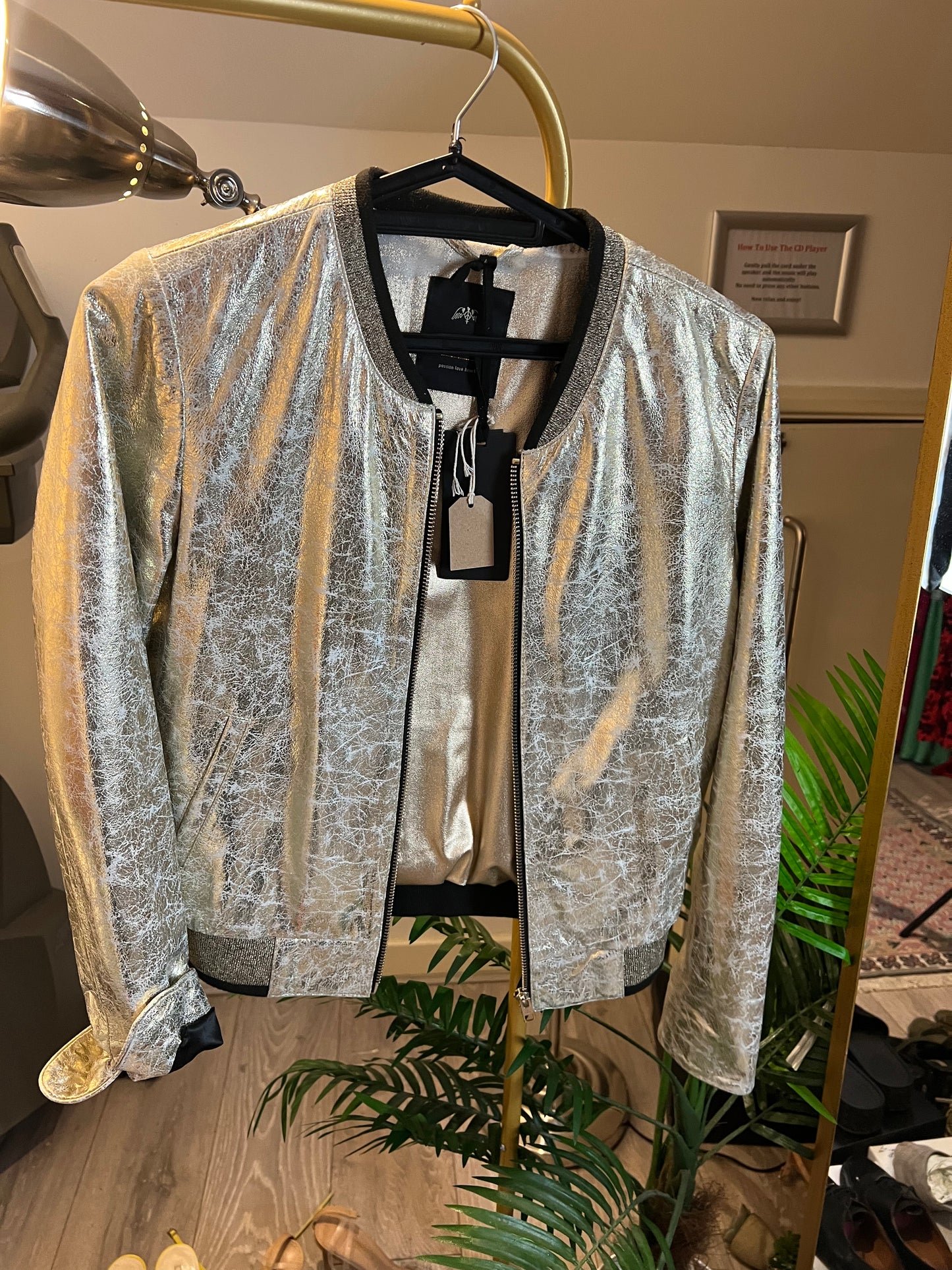 Silver bomber 2025 jacket zara