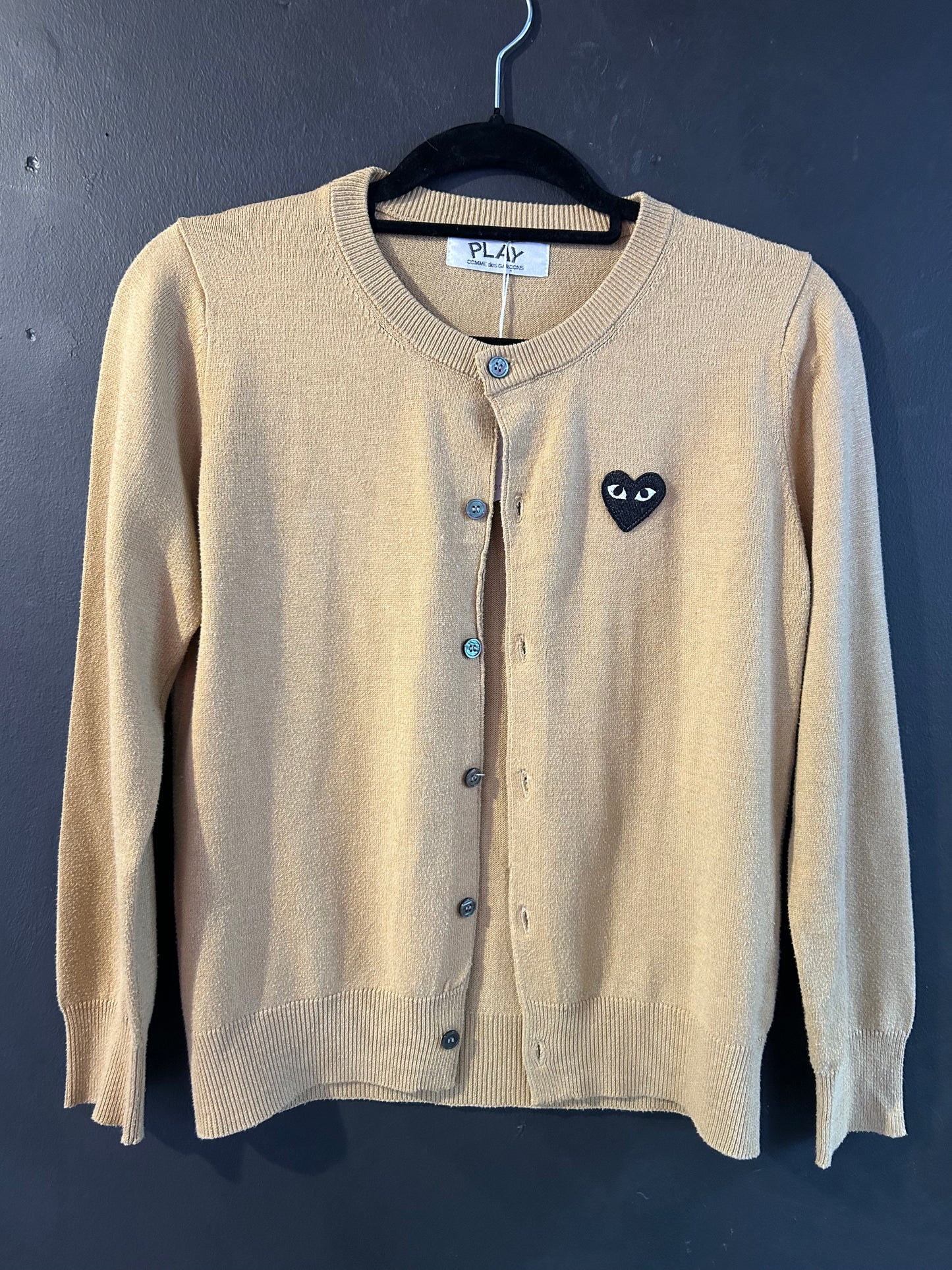 Comme De Garcon Play Caramel Beige Cardigan Size 10