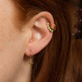 Pendientes de aro Scream Pretty de ópalo verde lima - Plata de ley con baño de oro de 18k