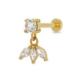 Boucle d'oreille plate Scream Pretty Diamond Drop en or