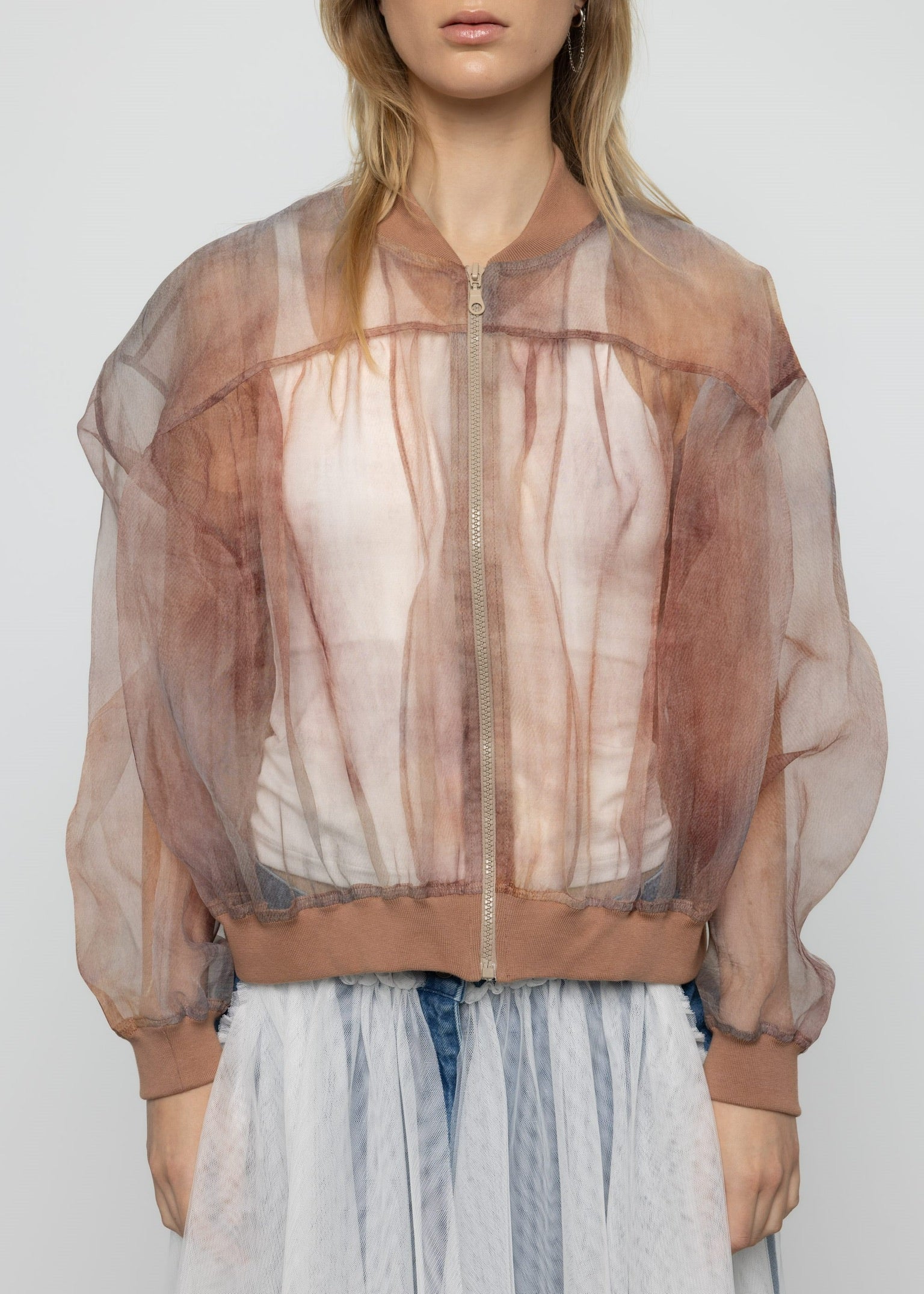Esthé Printed Organza Bomber