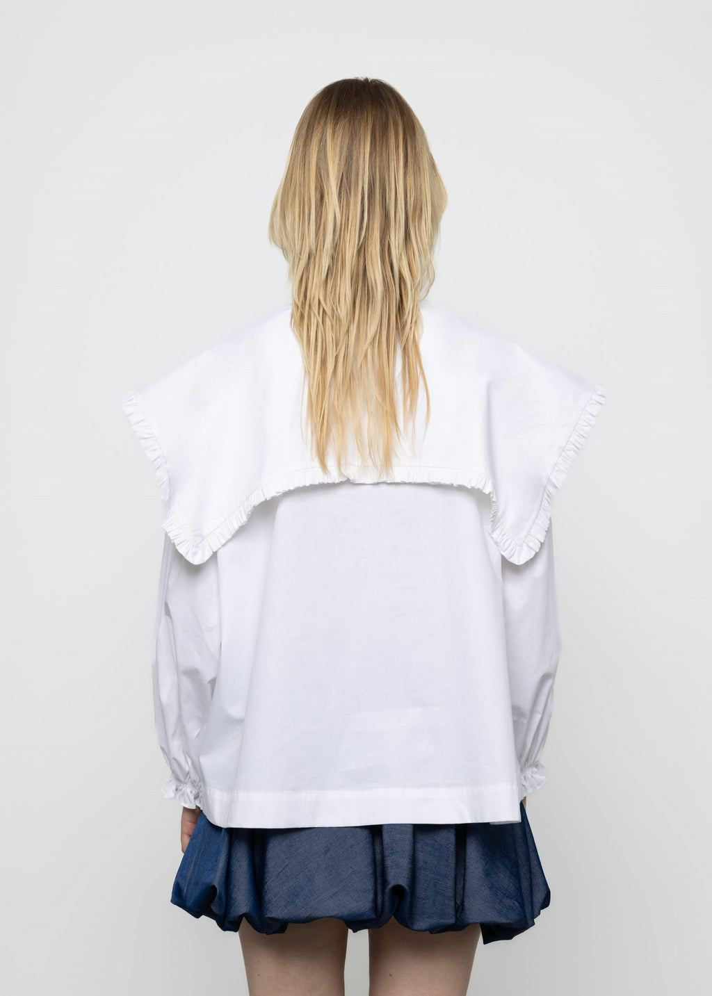 Esthé Ruffle Trim Oversized Sailor Shirt