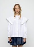 Esthé Ruffle Trim Oversized Sailor Shirt