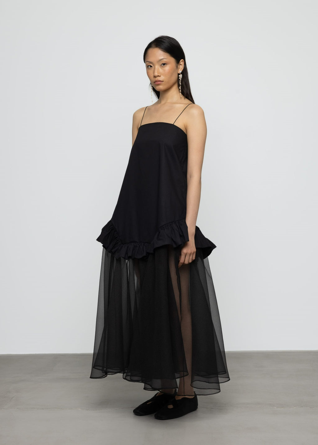 Esthé Mixed Cotton Organza Maxi Dress