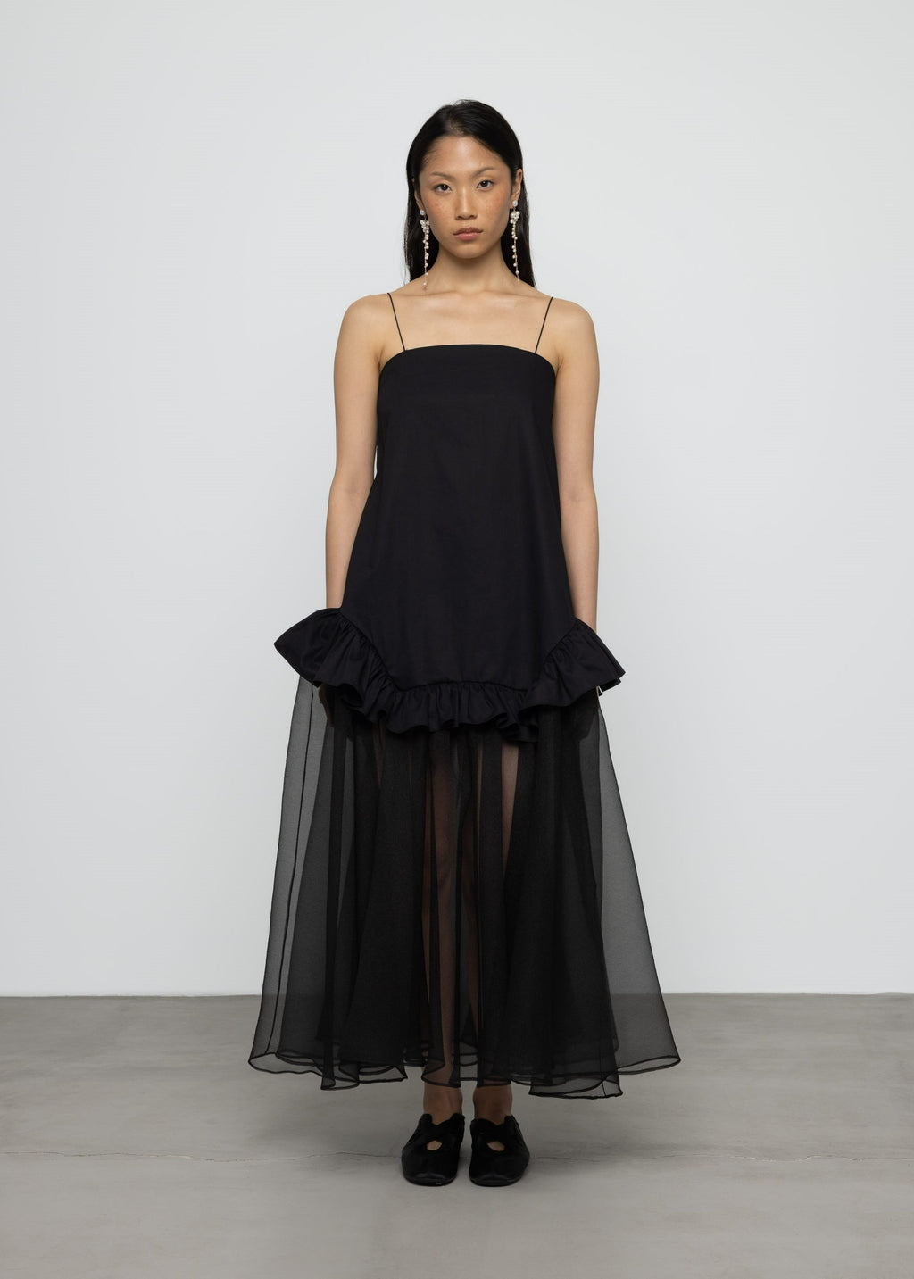 Esthé Mixed Cotton Organza Maxi Dress