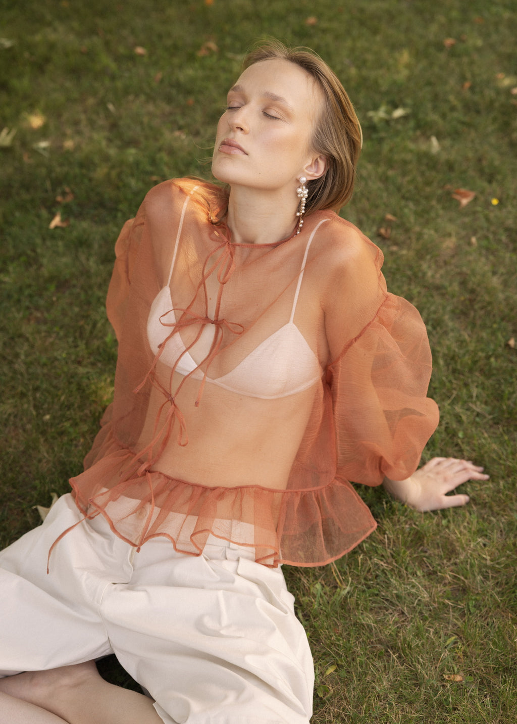Bomber de organza estampada Esthé