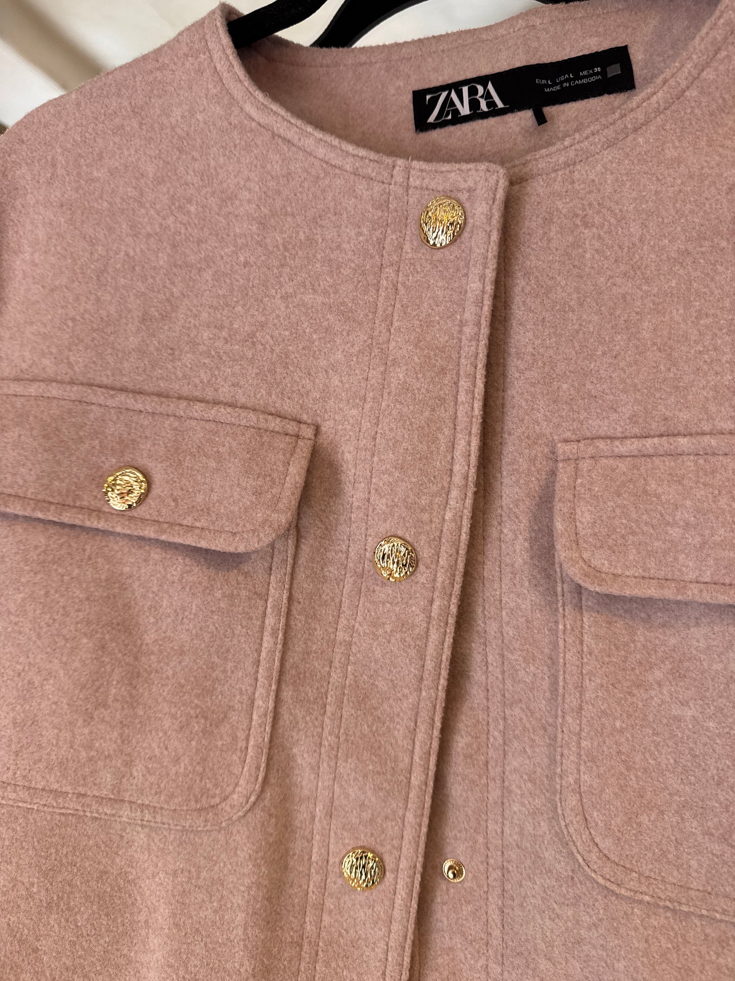 Zara Pink Jacket with Gold Buttons