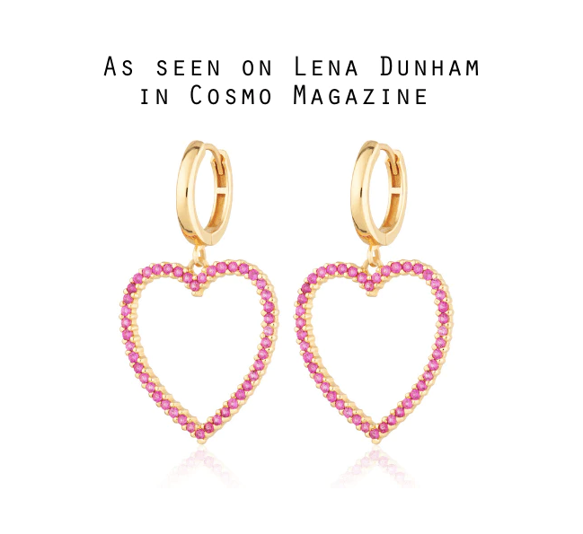 Scream Pretty Pink Open Heart Hoop Earrings - 18k Gold Plated Sterling Silver