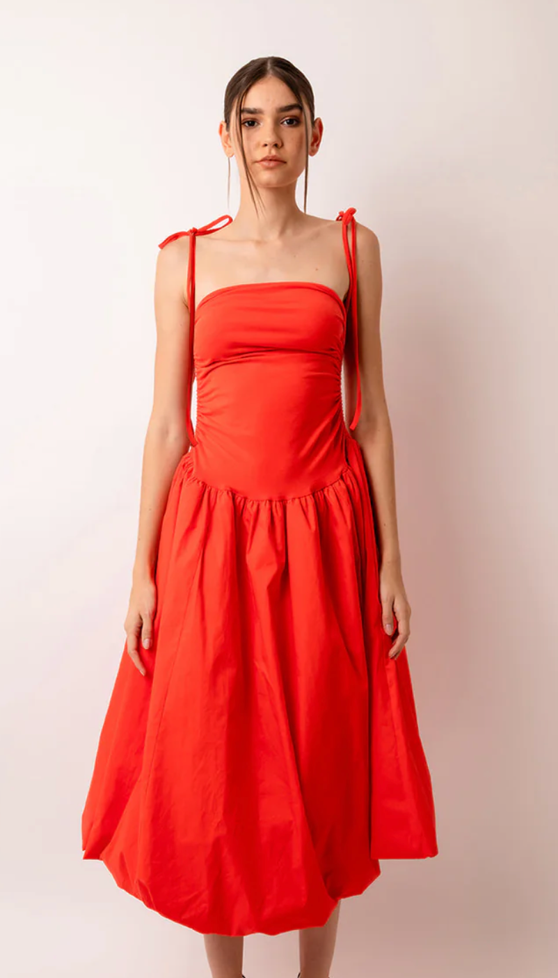 Rent Amy Lynn Alexa Puffball Dress in Tiger Orange