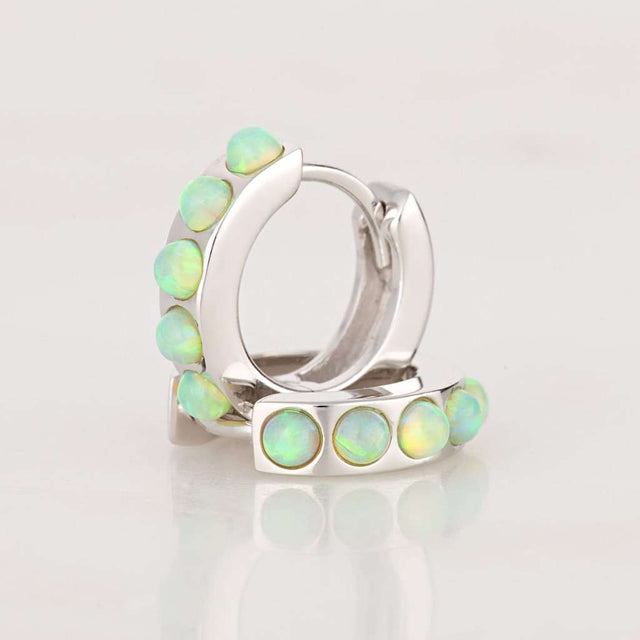 Scream Pretty Lime Green Opal Huggie Earrings - 18k Gold Plated Sterling Silver