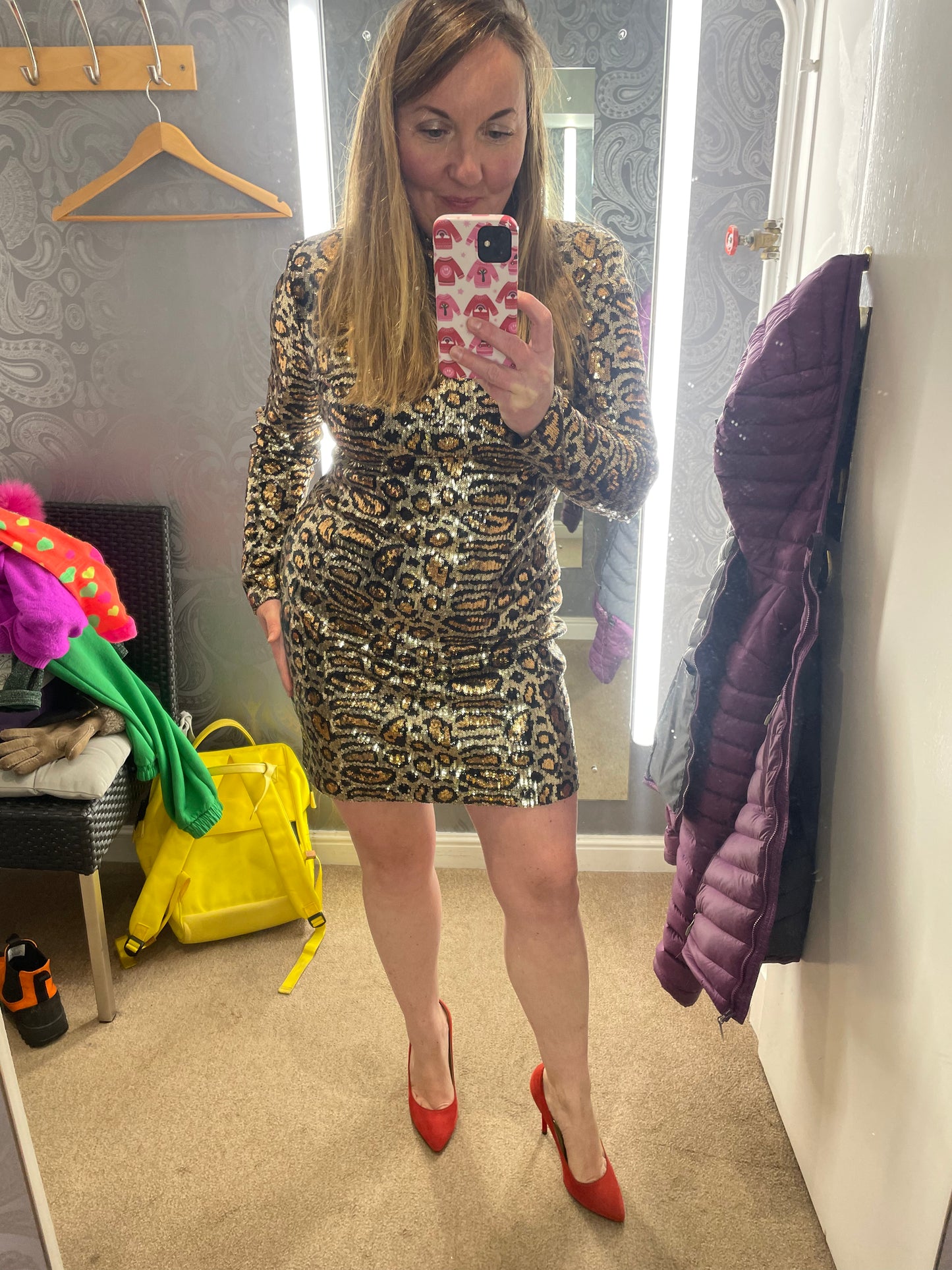 Rent Topshop Leopard Print Sequin Dress